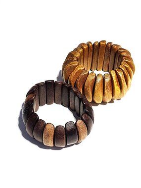 Chunky wood cuff bracelet bundle